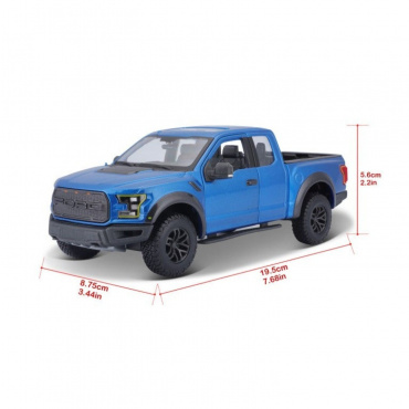 31266BUМашинка die-cast 2017 Ford F-150 Raptor, 1:24, синяя, открывающиеся двери